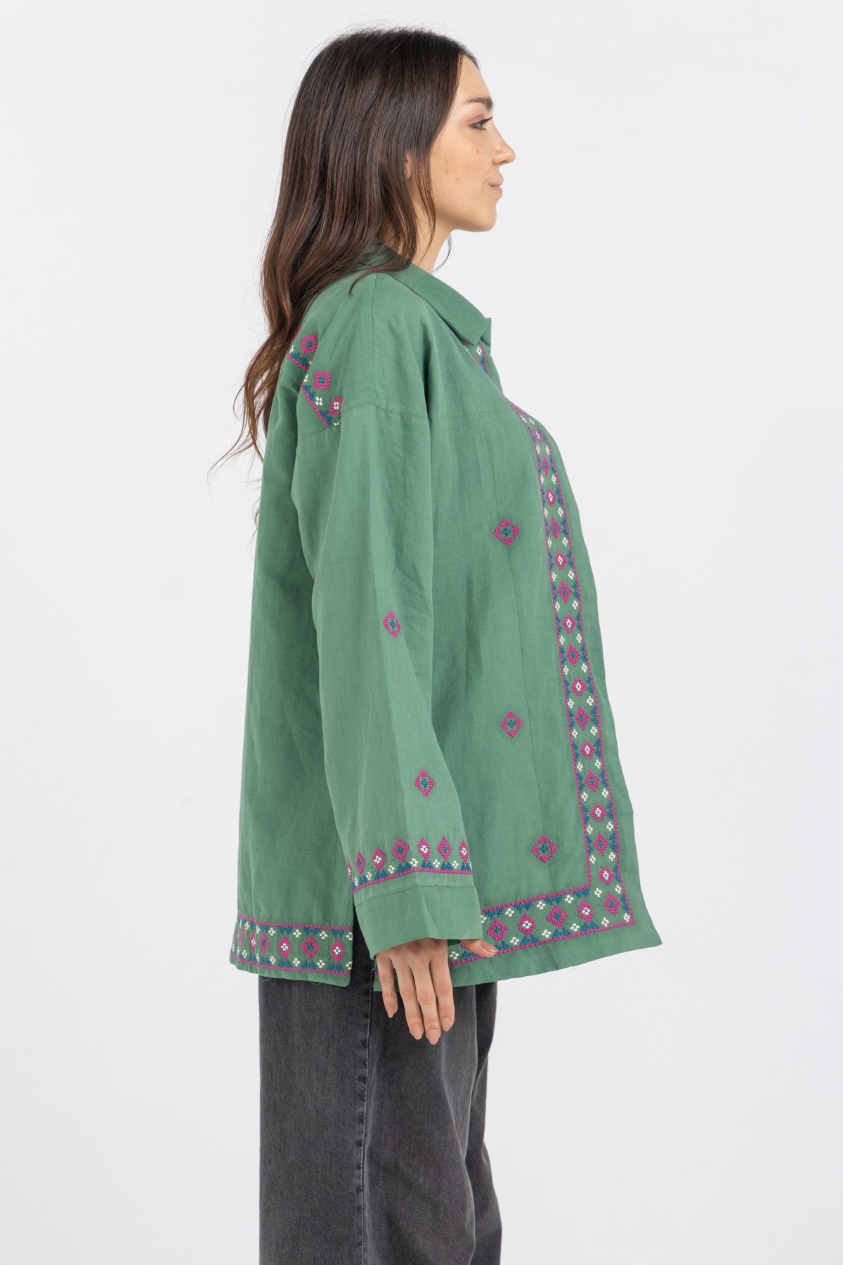 Image of Linen Bloom Long Jacket